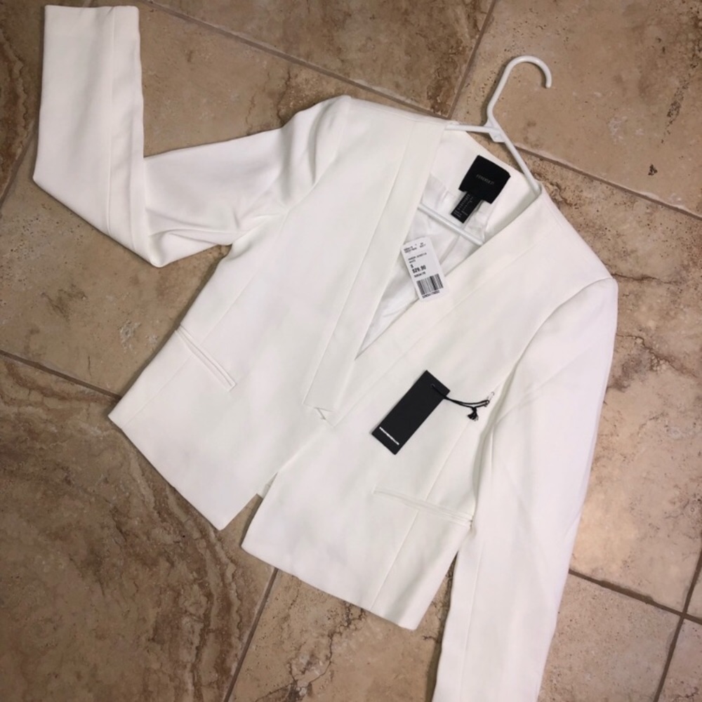 F21 pure white blazer